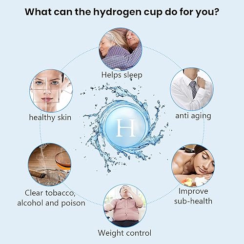 Miniatura 6 de Generador de botellas de agua de hidrógeno, ionizador de agua de hidrógeno portátil, máquina de agua de hidrógeno recargable de 12.8 fl oz para el