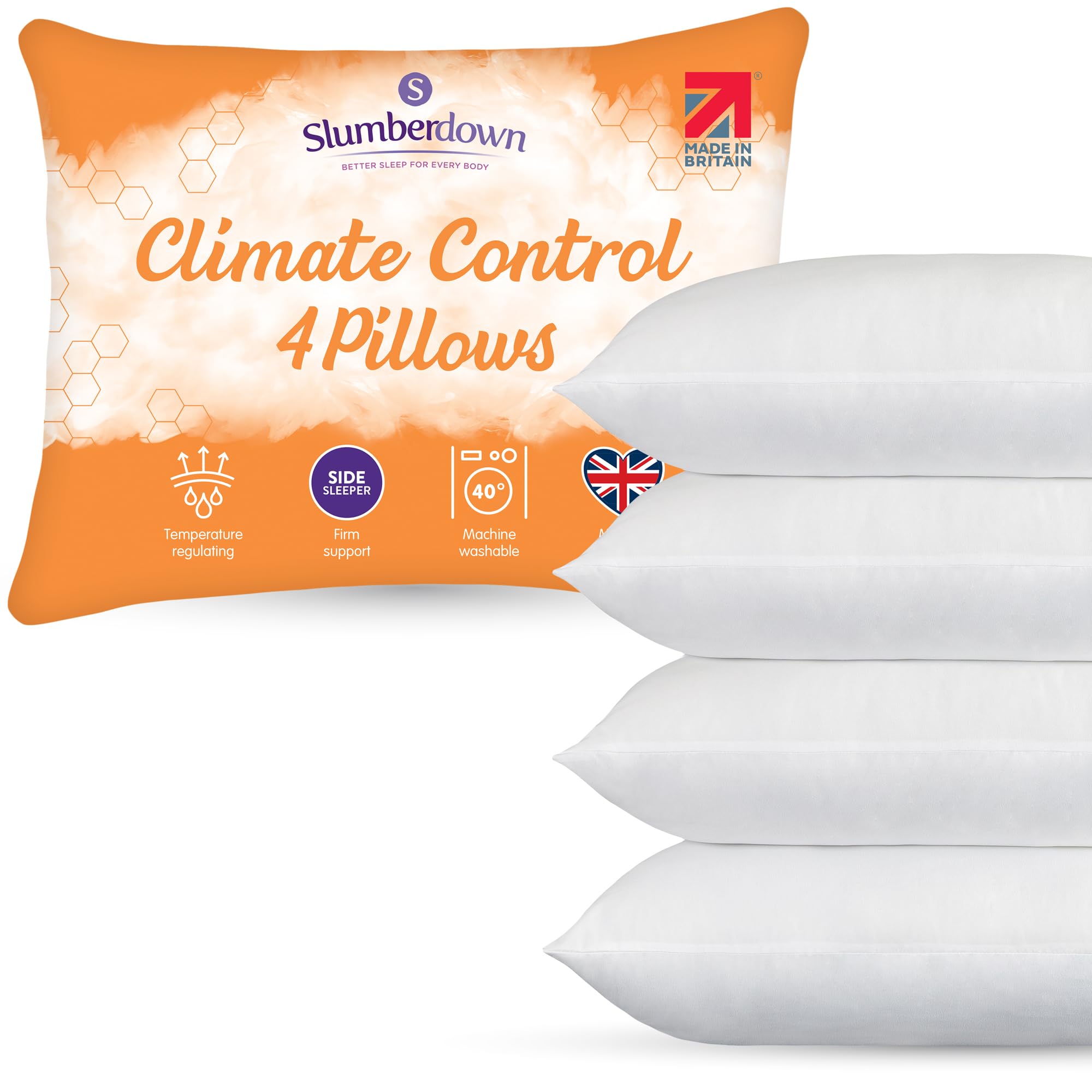 United    Climate Control Firm Support Pillow, Football by Slumberdown in Size 4pk, Sports Direct