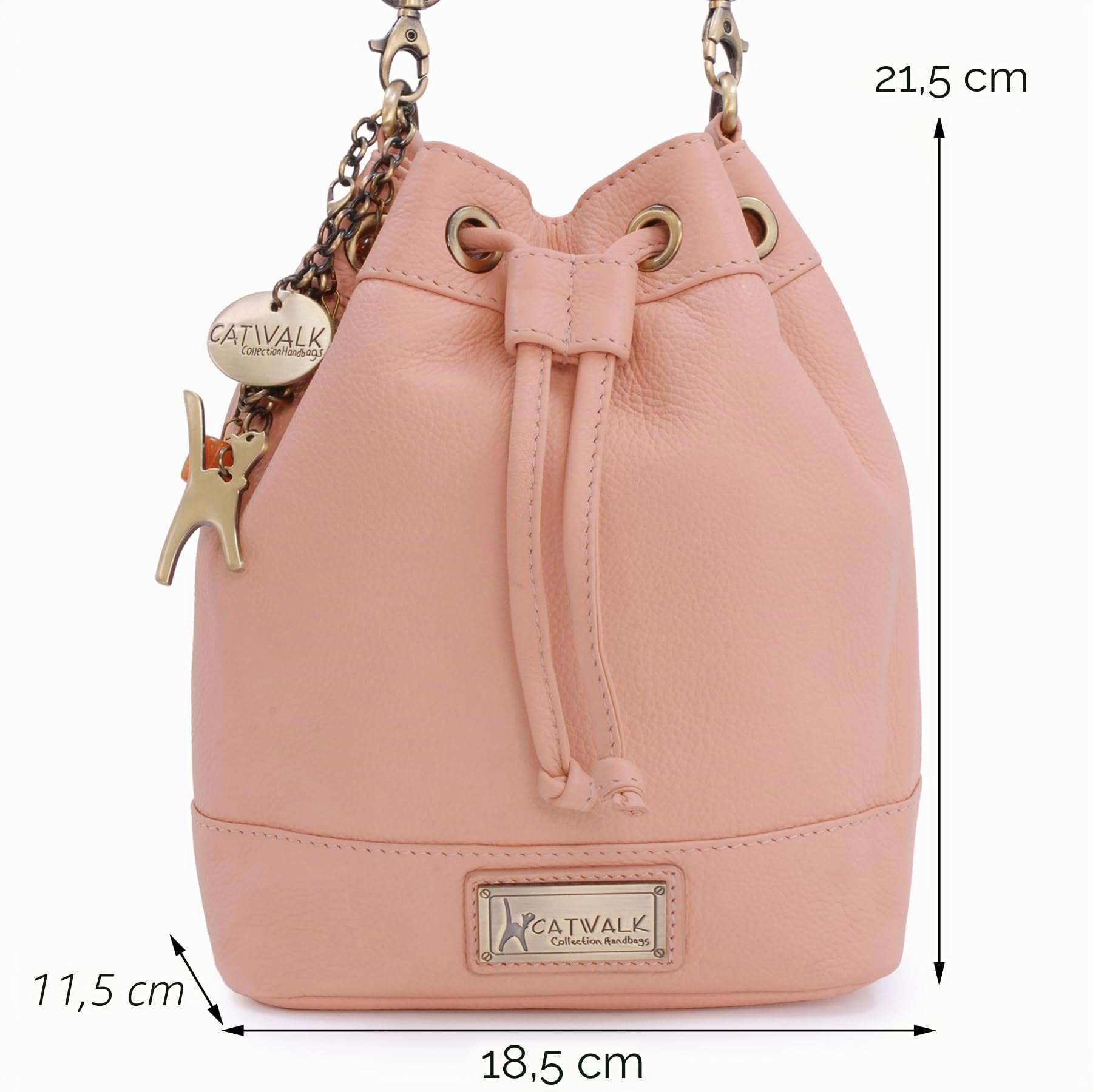 Catwalk Collection Handbags - Damen Leder Umhängetasche Mittelgroß - Beuteltasche/Handtasche - Verstellbarer Schultergurt - Rochelle