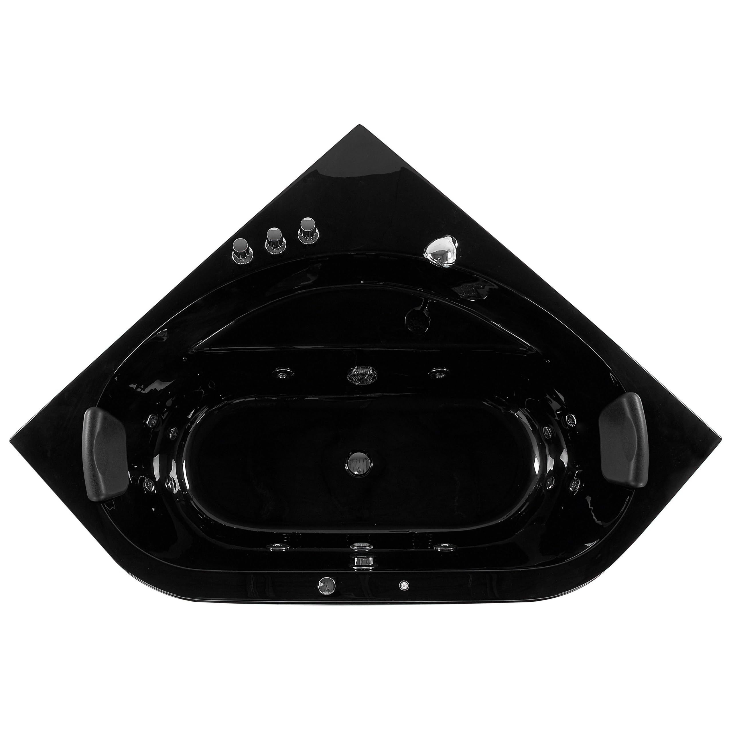 Baignoire d'Angle Hydromassante Acrylique 140 cm LED