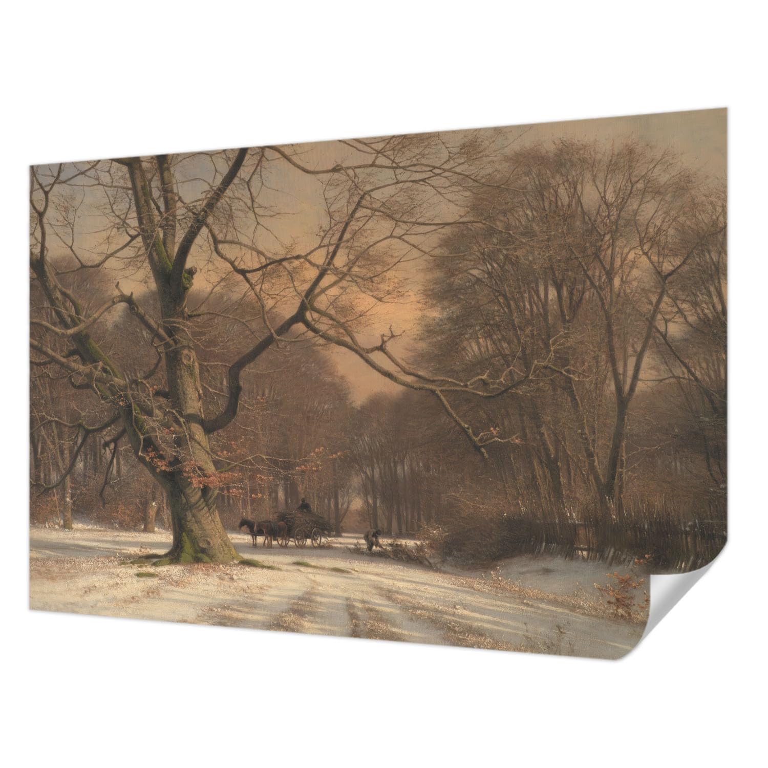 Paysage d'hiver décor mural adhésif 152x104 cm résistant aux taches