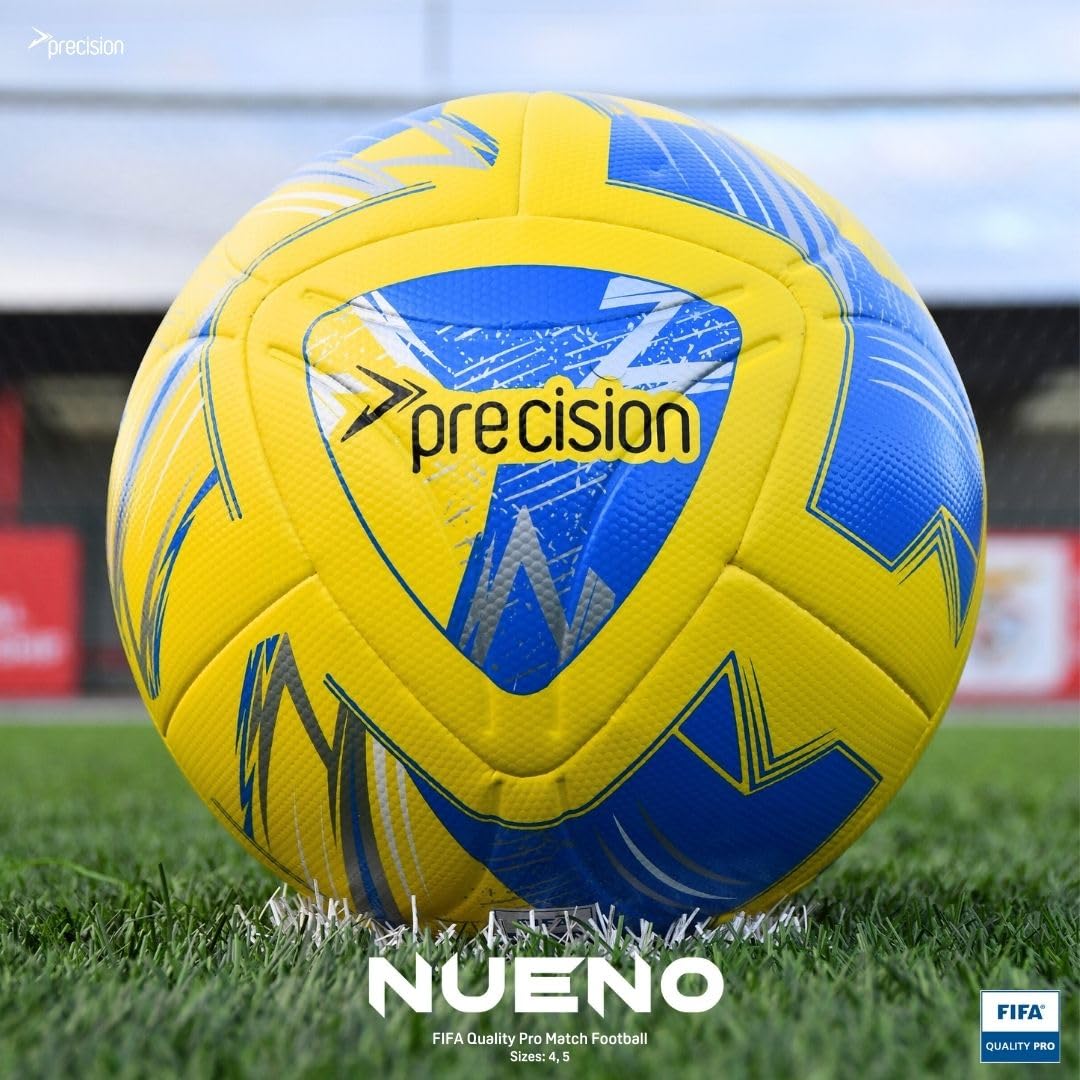 Precision Nueno FIFA Quality Pro Match - Balón de fútbol híbrido de 8 Paneles con Poliuretano Plateado Anli 1.20, Pelota Profesional Altamente Duradera 2024
