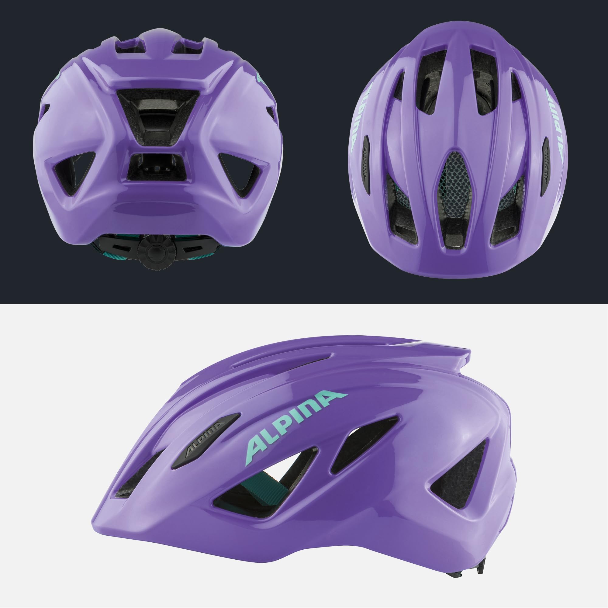 ALPINA Unisex - Dzieci, PICO Kask rowerowy, purple gloss, 50-55 cm