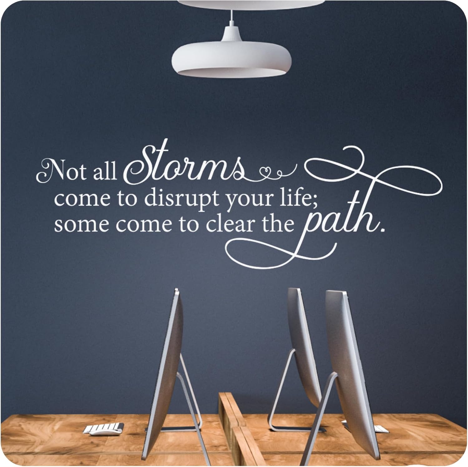My Vinyl Story - Not All Storms Wall Decal - Inspirational Motivational Sticker Quote Vinyl Word Art Decor for Home Office Classroom Bedroom Affirmation - Removable (Black, 48x16 inches)