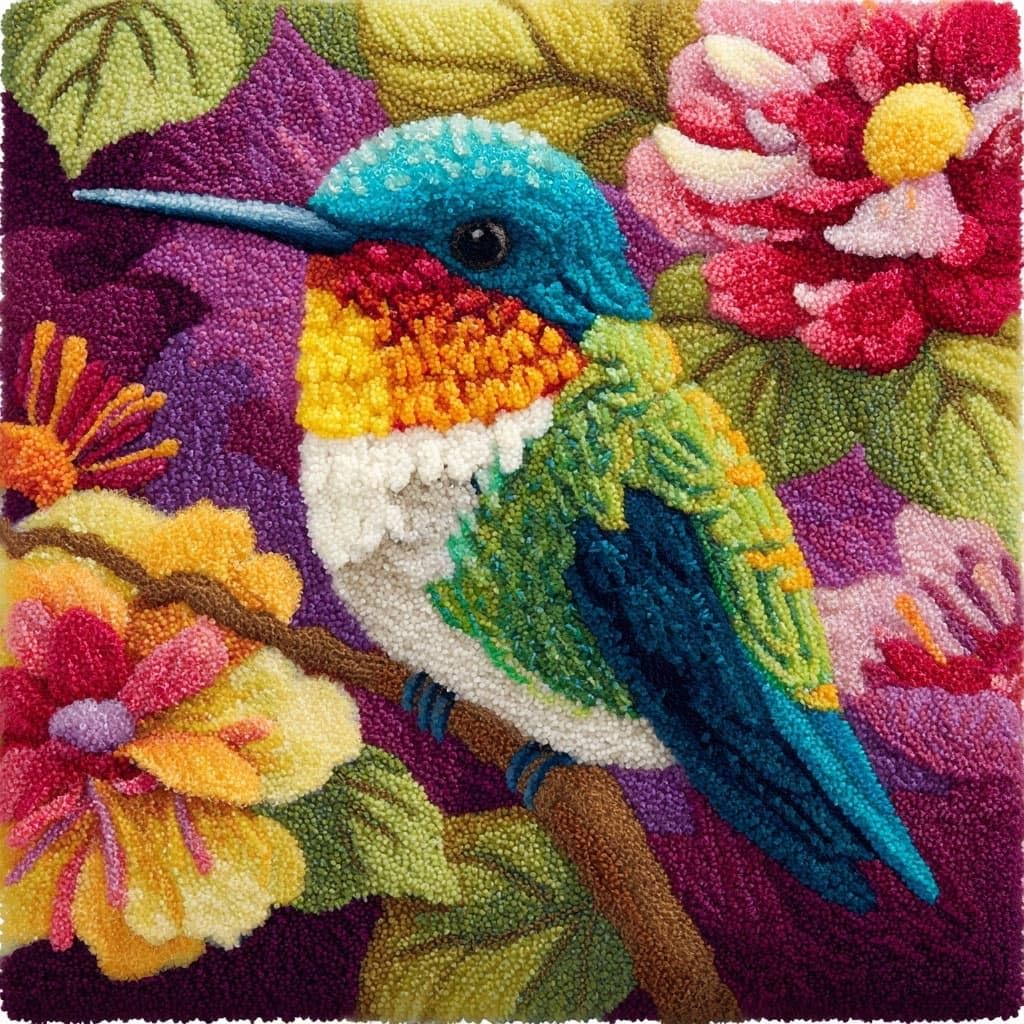 Henypt Latch Hook Kits for Beginners Flowers and Birds