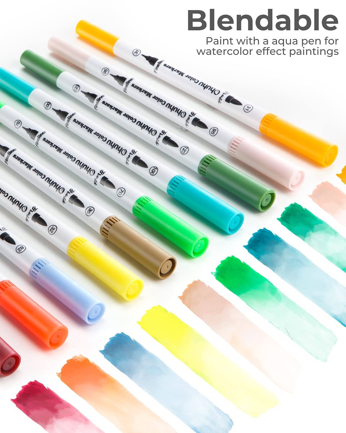 Buy 160 Colours Dual Tip Brush Pens, Ohuhu Felt Tip Pens, Water Based