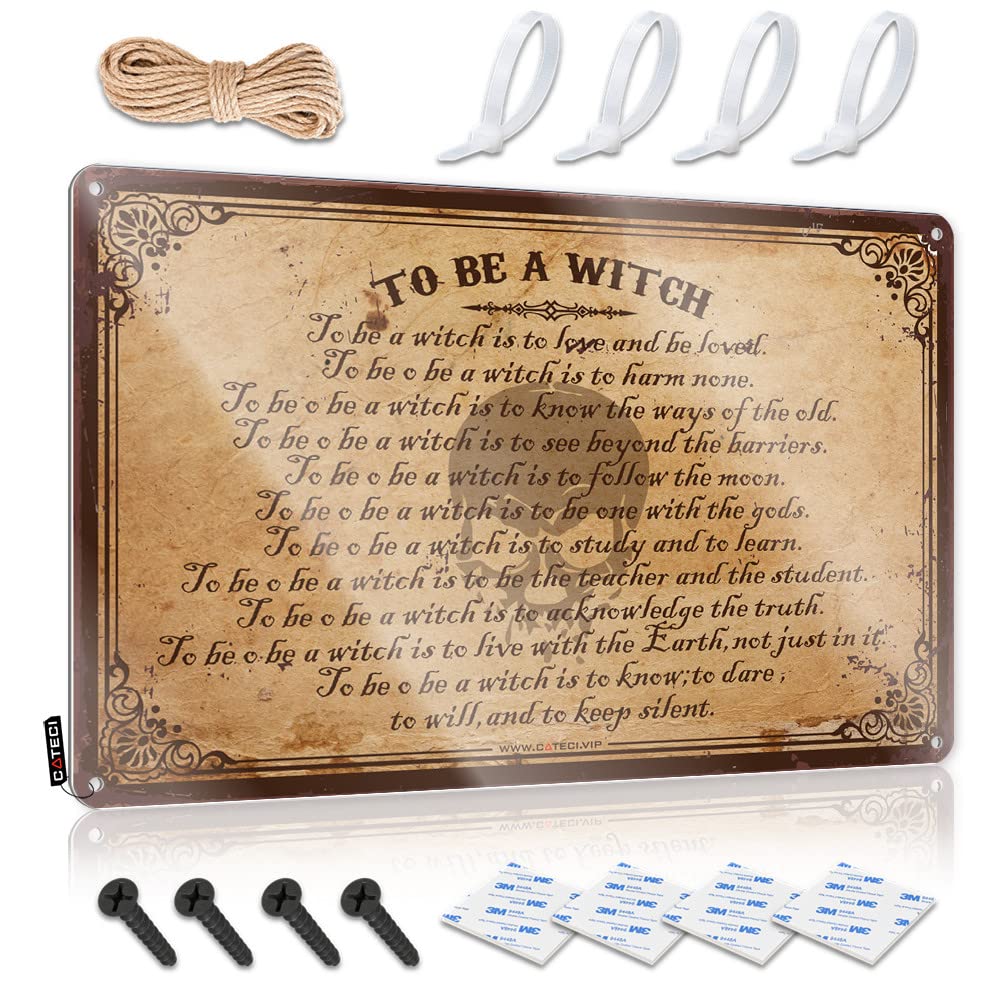 IBWNBBUSN Beer Decor Noete To Be A Witch List Wicked Tin Sign Mancave Accessories Men Funny Bedroom Decor(30X40CM)