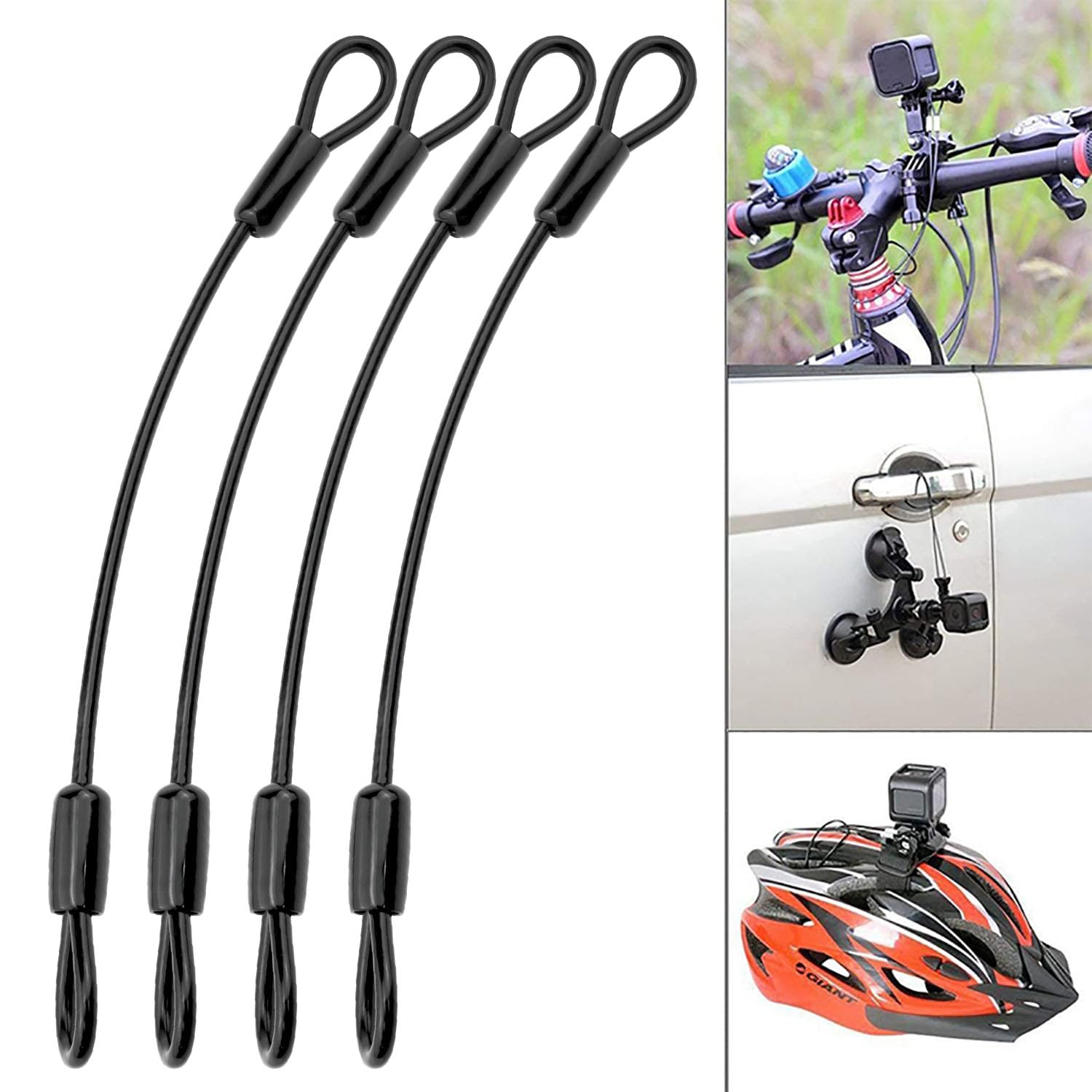 FDXGYH 4x Stahlschlaufenkabel – 30,5 Cm, 5 Mm Dick, Edelstahl Geflochten & PVC-beschichtet, Bis 90 Kg Belastbar
