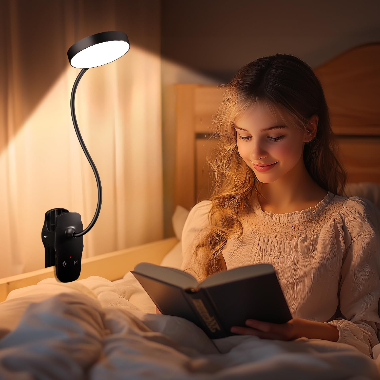 One Fire Desk Lamp, 1800mAh Wireless Lamp 60h of Use, 5 Brightness/5 Colors/Memory Desk Light USB Lamp,Flexible Table Lamp