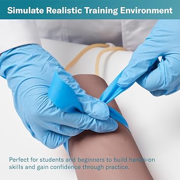 Alcedo Phlebotomy Practice Kit, Complete Venipuncture and Injection IV Practice Essentials, Realistic Training Arm with Stand & Carry Bag, Dark Arm, for Medical Students & Educational Use Only