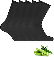 Basic Treasure 5 Pairs Bamboo Socks Women, Women's Socks Black, Stockings Women Without Elastic Waistband, Black Women's Socks