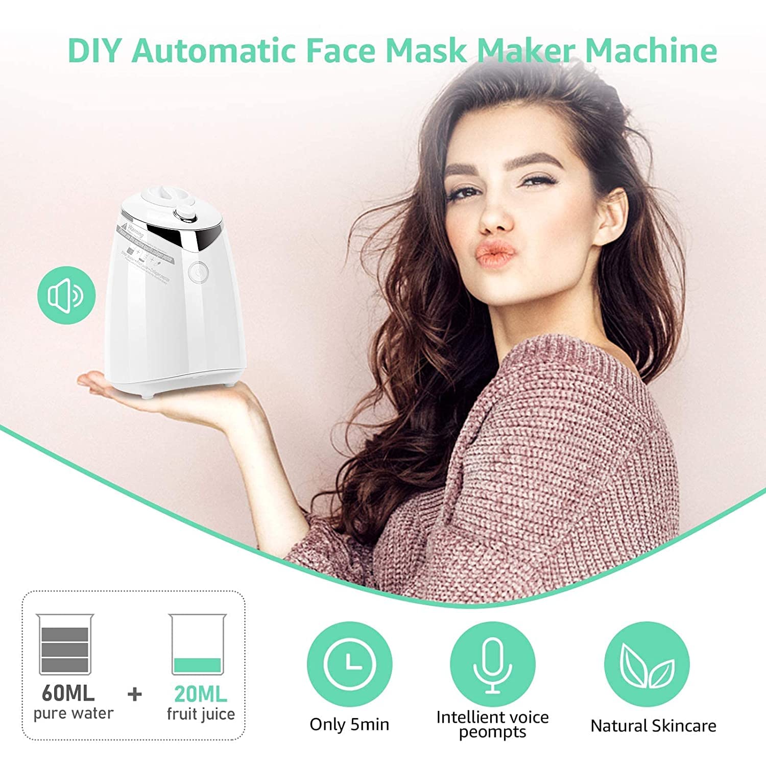 Maseczka do twarzy Maszyna do pielęgnacji twarzy DIY Automatyczne Owoce Naturalny Kolagen Warzywny Użytkowanie Domowe Salon Piękności Pielęgnacja SPA Angielski Głos