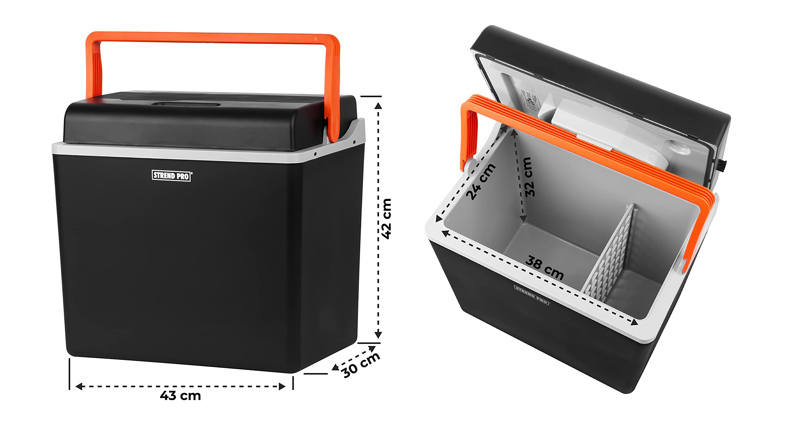 STREND PRO Kühlbox Elektrische für das Auto und Camping 30L, 12v / 230v, Kühlt und Wärmt-Funktion, Kompressor Kühlschrank/Kühltasche mit ECO Mode, Ideal für Camping und Travel-geräuscharm und leicht