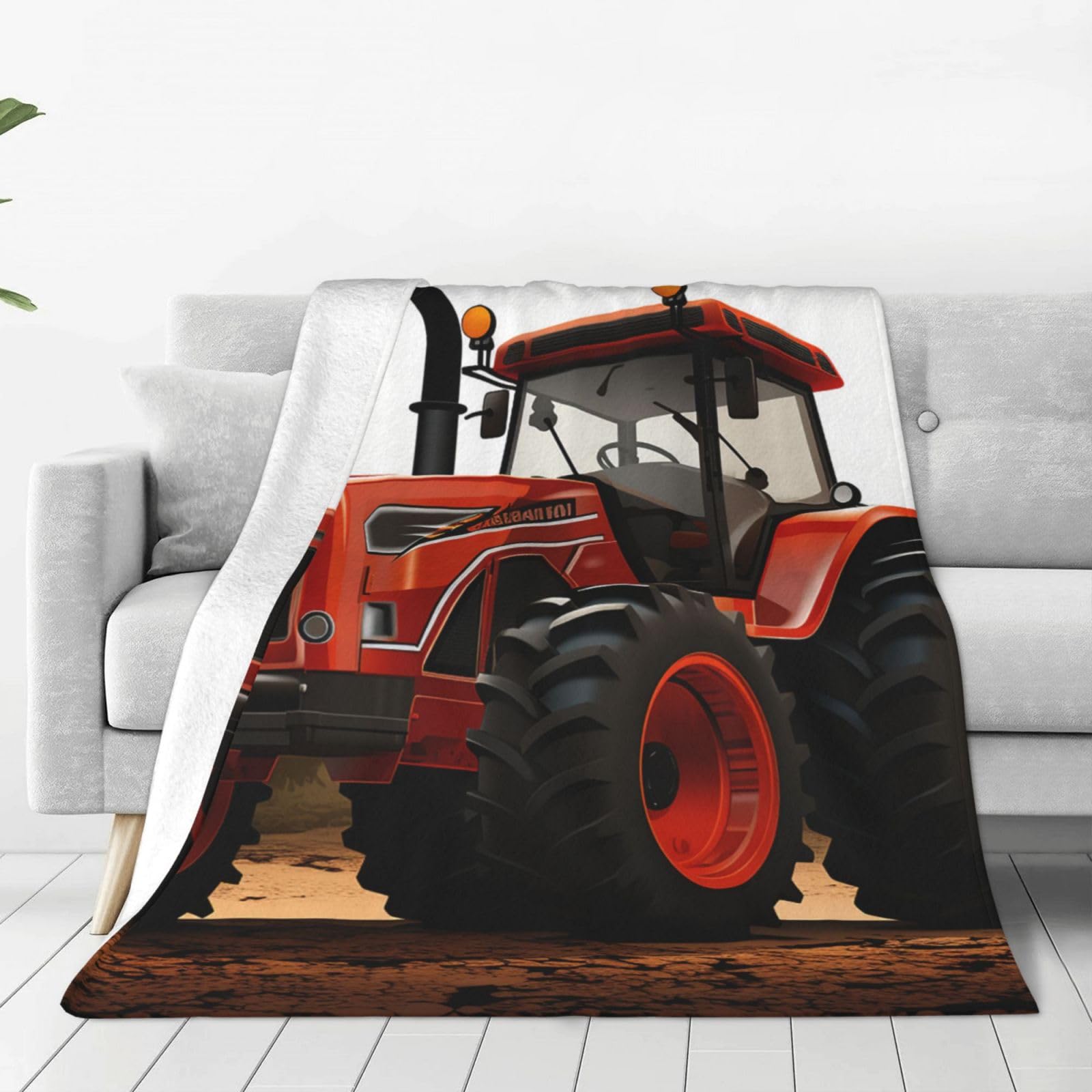 Couverture tracteur enfant en polaire pour camping, pique-nique et sieste au salon