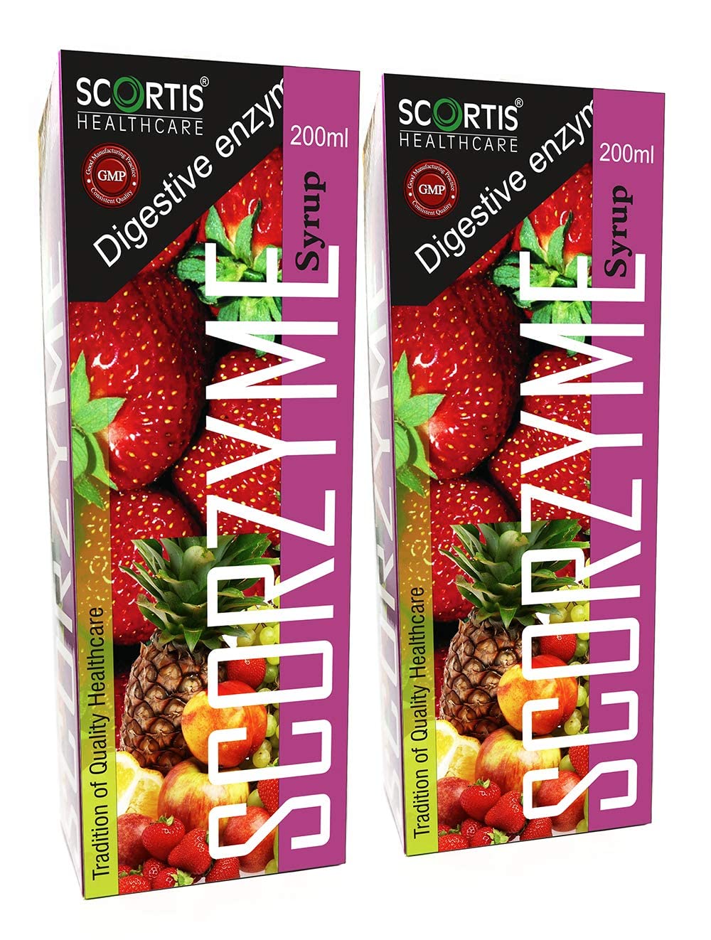 SCORTIS HEALTH CARESCORTIS HEALTHCARE� Scorzyme Syrup - 200 ml x 5, Ayurvedic Medicine For Indigestion, Constipation, Gas, Loss of Appetite|Effective Relief From Constipation| Helps Improve Digestive Immunity