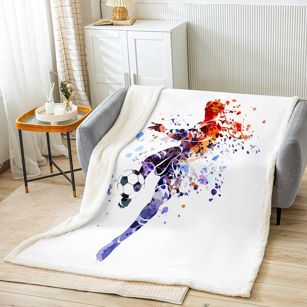 Couverture en peluche de sport pour canapé-lit plaid 3D