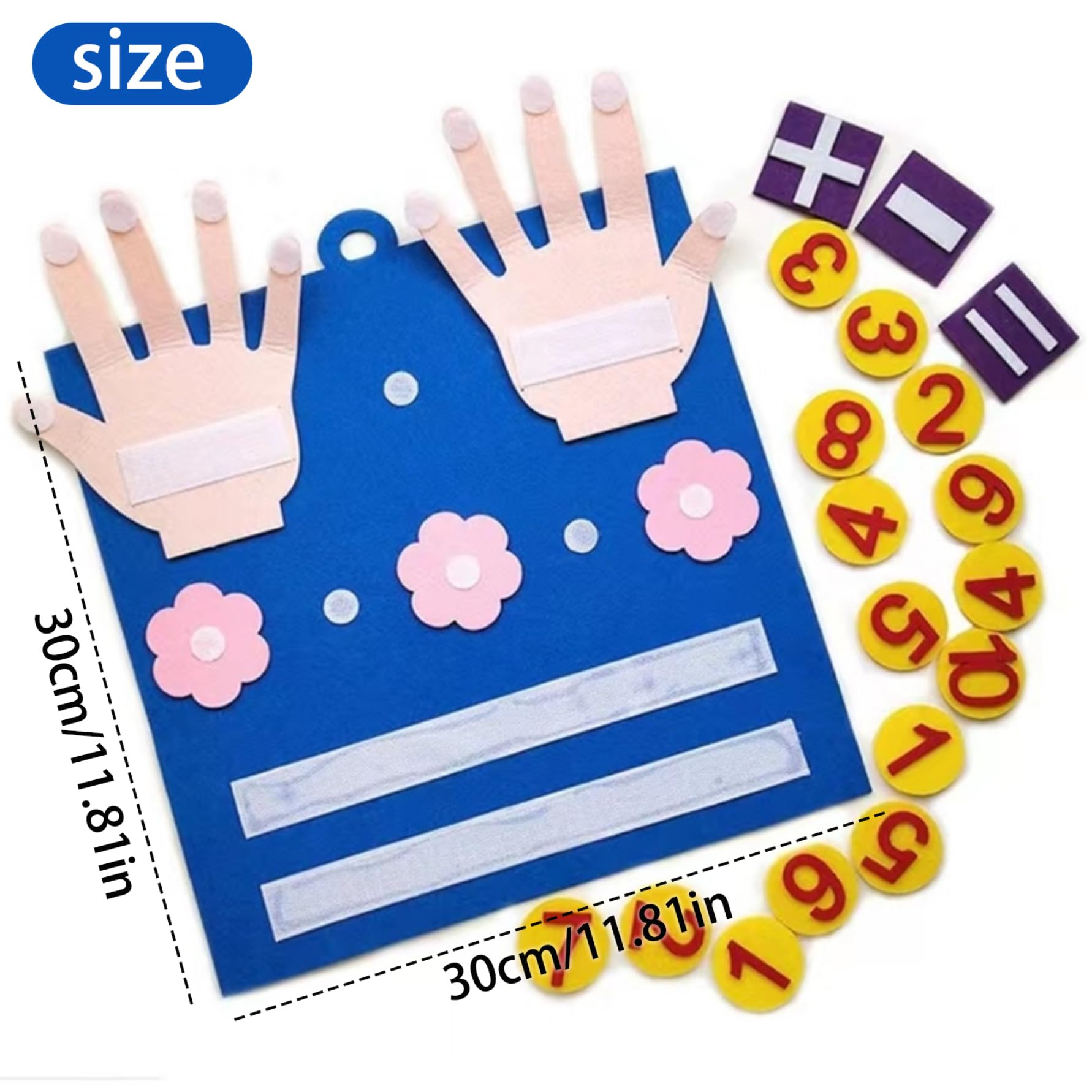 Jorzer Fieltro Números de Dedo Juguete de Matemáticas para Niños Lindo Diversión Educación Temprana Juguetes para Contar con Lazo para Colgar DIY Vibrantes Juguetes de Aprendizaje Actividades de..