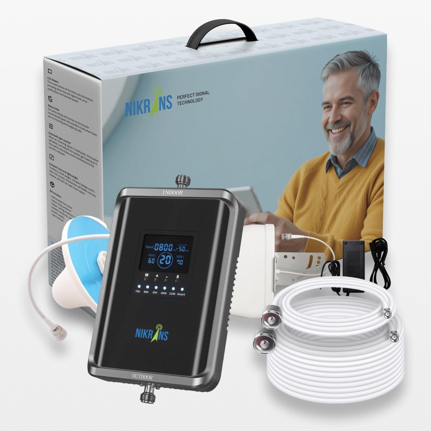 Amplificador de Señal Móvil Bandas 28/20/8/3/1 (700, 800, 900, 1800 y 2100 MHz) – Repetidor GSM/4G/5G para Operadores Españoles: Movistar, Vodafone, Orange, Yoigo, Pepephone, etc.