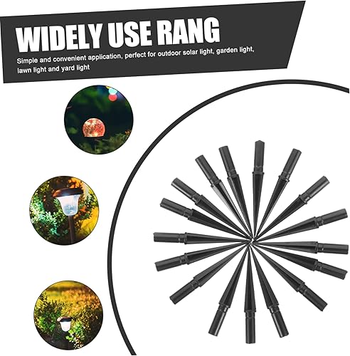 Miniatura 6 de Veemoon 20 estacas de plástico de repuesto para luz solar, para jardín, césped, camino, iluminación, fácil instalación, diseño resistente a la