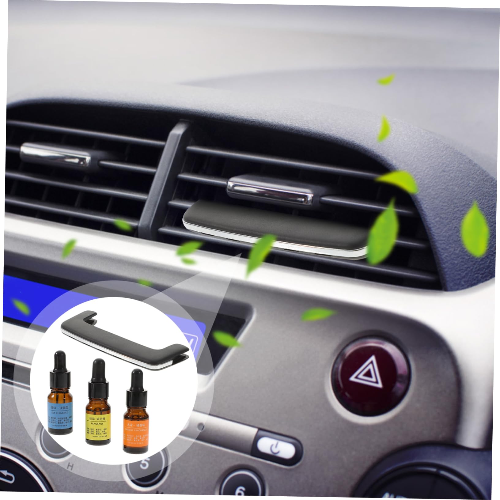 PLAFOPE Diffusore di Fragranze per Auto in Ceramica Calamita Integrata, Design Unico in Lega di Alluminio Argento, Facile da Installare per Interni Auto