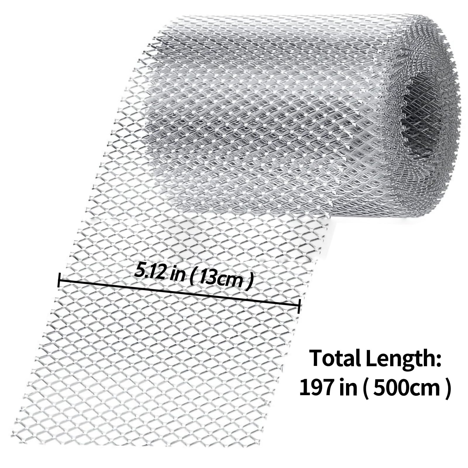 Protector de canalón de malla para canalones, protector de hojas para canalones, rollo de protección de canalón de filtro de hojas de aluminio de 5 pulgadas x 16.4 pies, pantalla de cubierta
