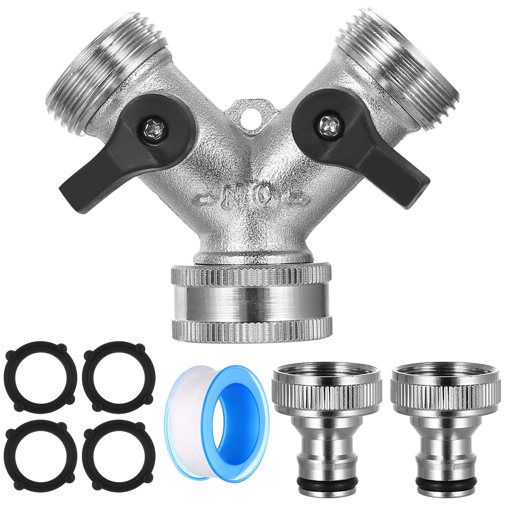 2 Wege Verteiler Wasser 3/4 Zoll, Wasserhahn Verteilers, Y-verteiler Zulaufschlauch Waschmaschine Geschirrspüler Gartenschlauch 2 Wege Wasserverteiler 3/4 Zoll