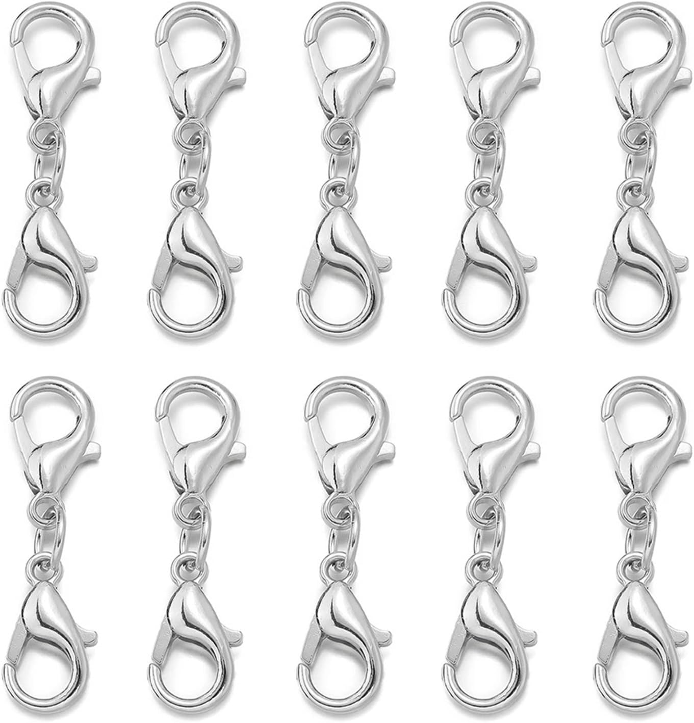 1000 Pcs Lobster Clasp Extender Closures for DIY Necklace Keychain Making