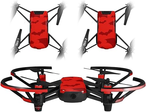 Skin Wrap 2 Pack para DJI Ryze Tello Drone Deathrock murciélagos rojo Drone No Incluidas
