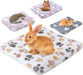 JRSHIRLEYLTD 4 Stück Kleintier Plüschbett, Warme Flauschige Plüschbett Kleine Tiere, Kleintierbett Kleintier, Nagerteppich, für Kaninchen, Chinchilla, Eichhörnchen, Meerschweinchen product image