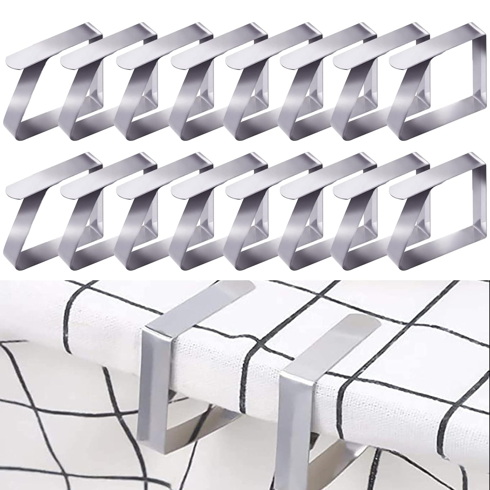 10 Fermagli Tovaglie A Forma Di Foglia - Acciaio Inox, Per Esterno E Feste - Foto 4