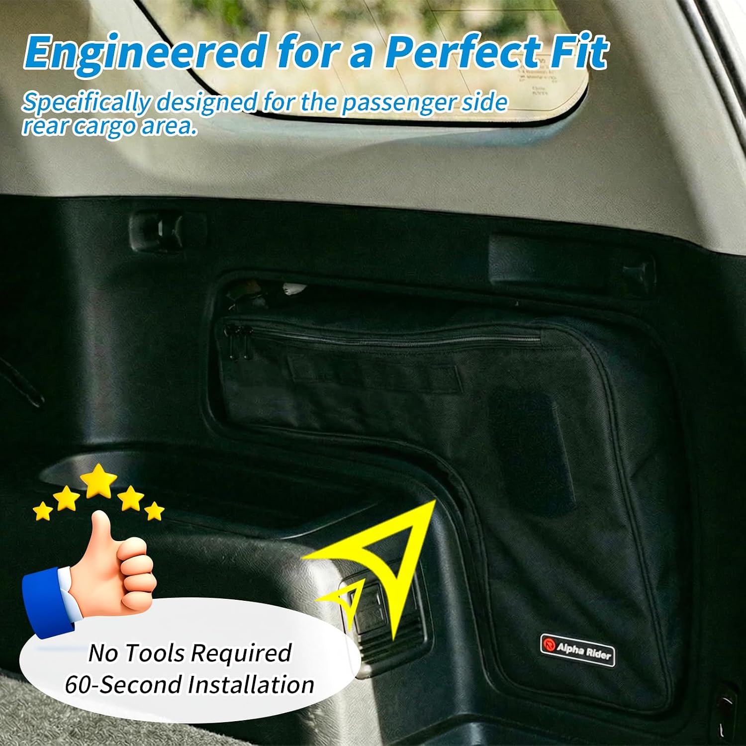 AUTOVIC Storage Bag for 5th Gen 4Runner 2010-2024 Cargo Area Side Pocket Organizer for Passenger Side, Black
