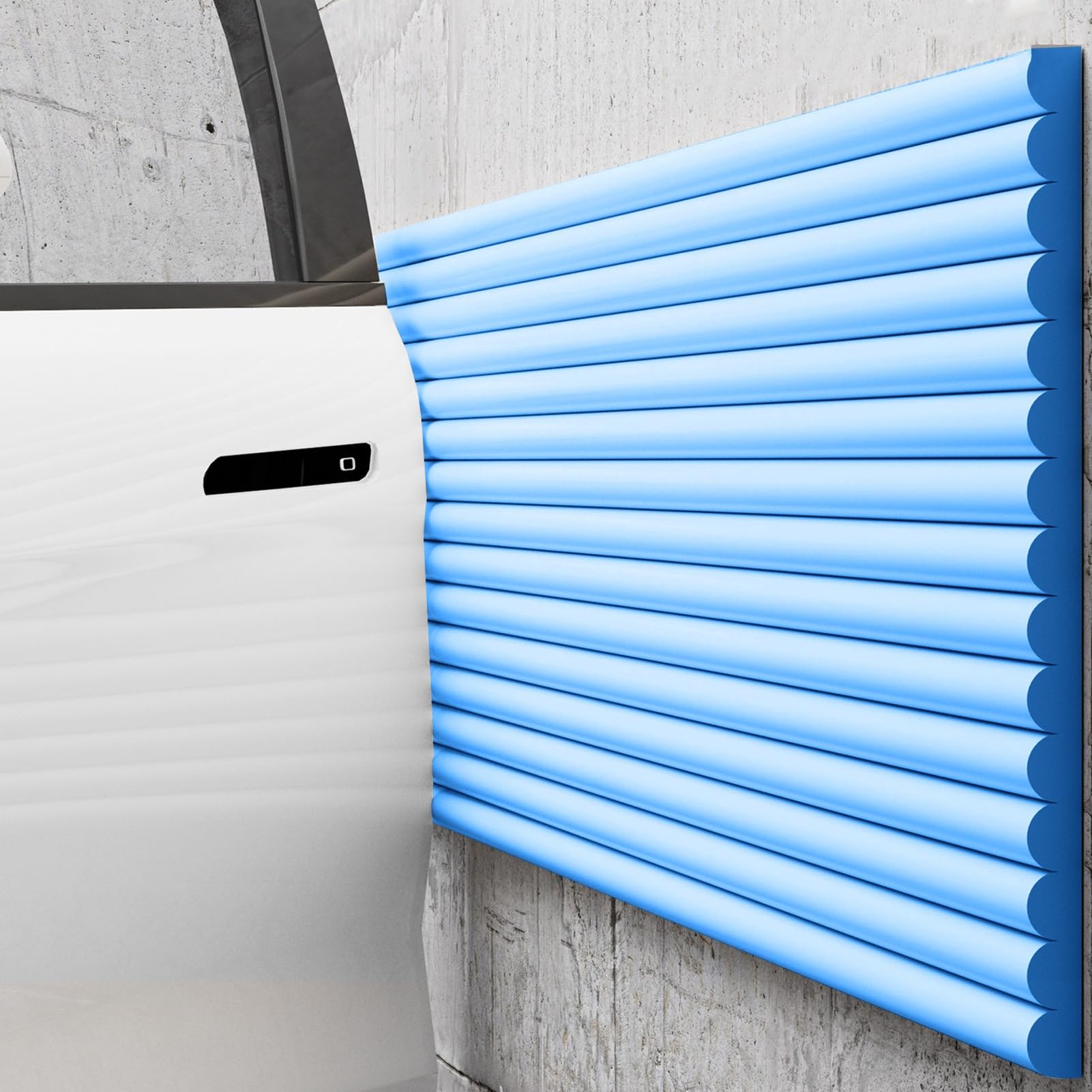 Protector Pared Garaje Espuma NBR Autoadhesiva - 60 cm de Ancho, Protector Columnas Garaje Parking, Puertas Coche y Parachoques Protección contra Impactos, Evita Golpes y Arañazos(Azul,60x500 cm)