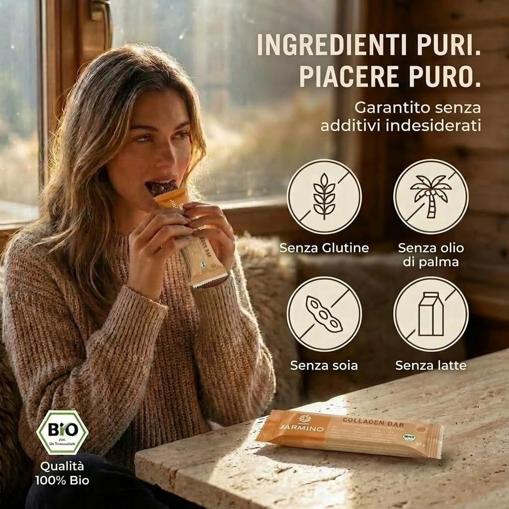 Barretta al Collagene | Barretta ad alto contenuto proteico Cioccolato alla Arachide 12x55g - Barretta ad alto contenuto proteico + senza olio di palma (Arachide)