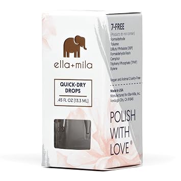 ella+mila Fast Dry Top Coat - Quick Dry, High-Shine Clear Nail Polish