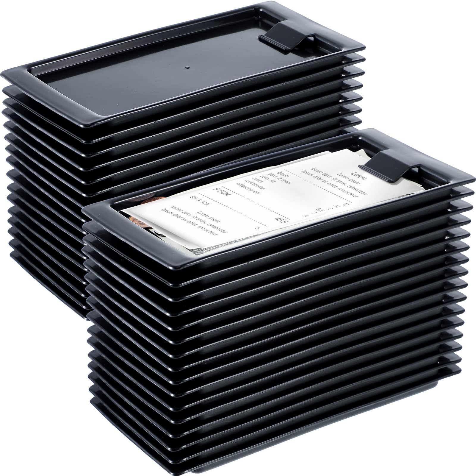 Black Check Holders, Check Presenters for Restaurants, Trays Guest, Tip Trays Waitress, Bill Holder Guest for Restaurants, Bars, Hotels(32 Pieces)