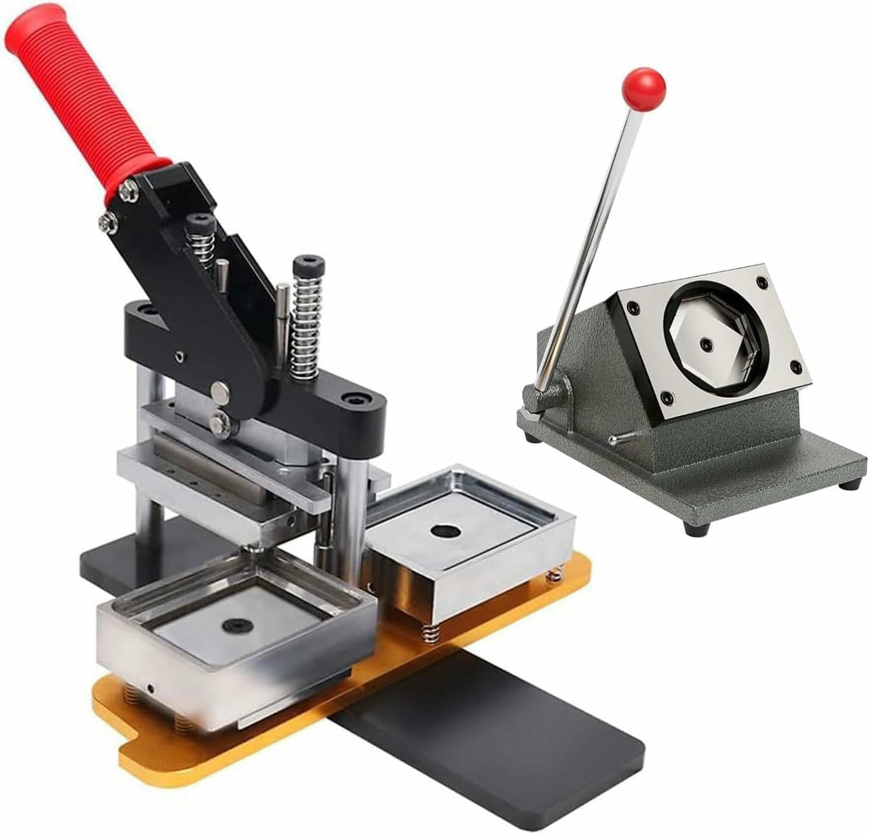 Macchina per Fare Imanes, Ultra HD 63,5 X 63,5 Mm/2,5 X 2,5 Pollici, con 1000 Giochi di Consumabili, Ideale per Decorare Il Frigorifero con Imanes, Maker + Knife + (Acrylic + Pins) * 1000