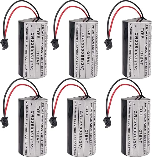 Paquete de 4 baterías Q7BAT, CR23500SE 3V 6000mAh PLC batería de repuesto (paquete de 6)