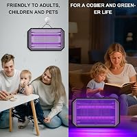 WUEAOA 2x5W UV LED elektromos rovarcsapda 4200V fali lámpa szúnyog- és légyfogó IPX4 7