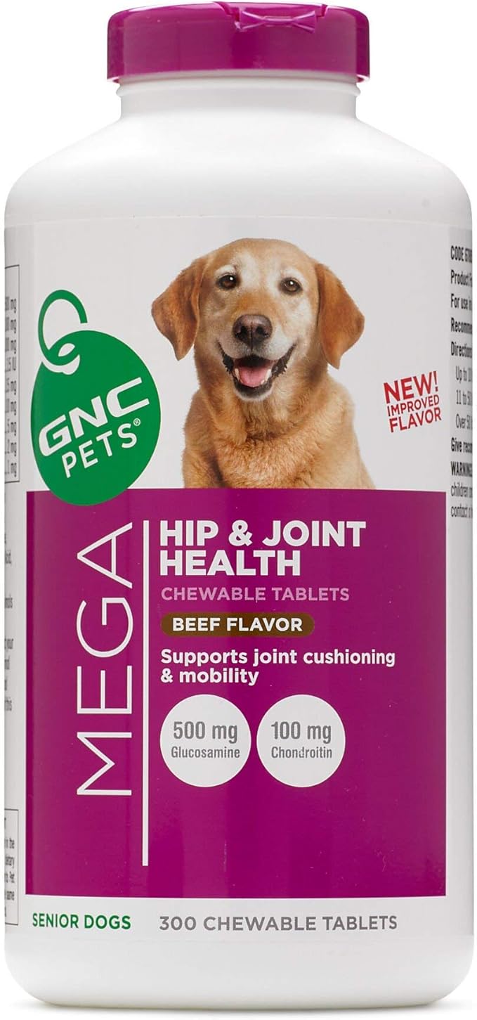 GNC Pets Ultra Mega Hip & Joint Health Chewable Tablets Dog Supplement, 300 Count