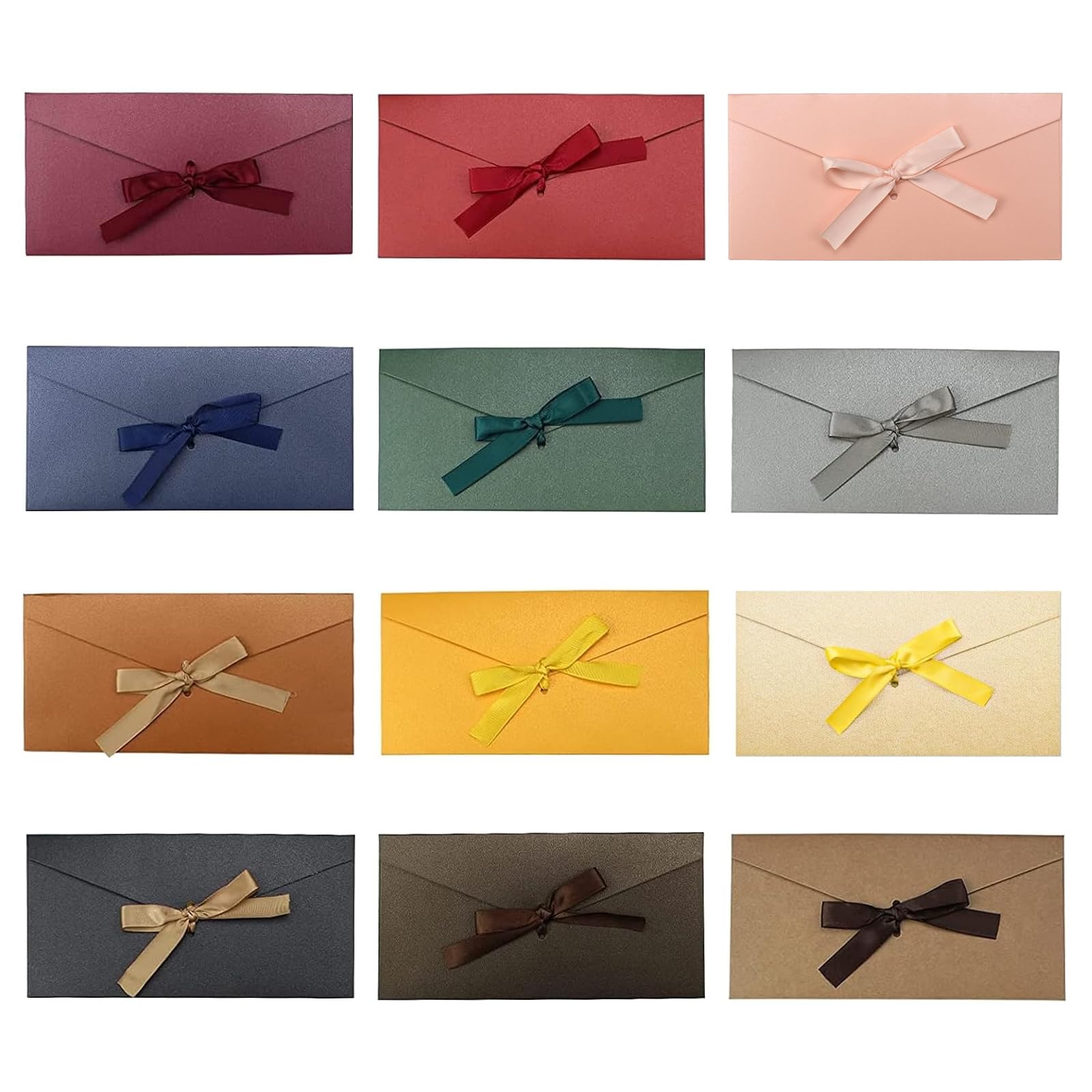 Buste Colorate Con Nastro - Set 22 Pezzi, 11 Colori, 22x11 Cm, Per Inviti E Regali - Foto 2