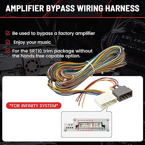 Miniatura 5 de RED WOLF Arnés de cableado de derivación de amplificador de fábrica para Dodge Ram 2002-2004 OEM AMP, conector de enchufe de cable de alambre,