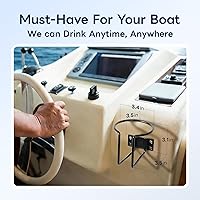 Vista 3 de 4 Piezas Portavasos para Barco, Portavasos de Acero Inoxidable Montado en la Pared para Bebidas, Portavasos de Anillo Negro Soporte de Bebidas