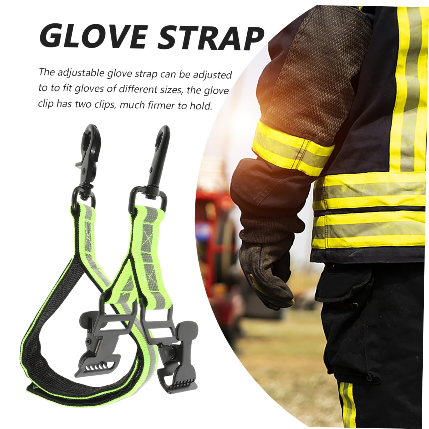 Lot de 2 Pinces à Sangle de Pompier Robustes avec Design Réfléchissant en Polyester et Fer, Attaches Pratiques pour Ceinture, pour Pompiers et Techniciens