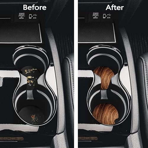 Miniatura 6 de Posavasos de coche de 3.5 pulgadas para portavasos, paquete de 2 posavasos de goma universales antideslizantes grandes para hombres, accesorios para