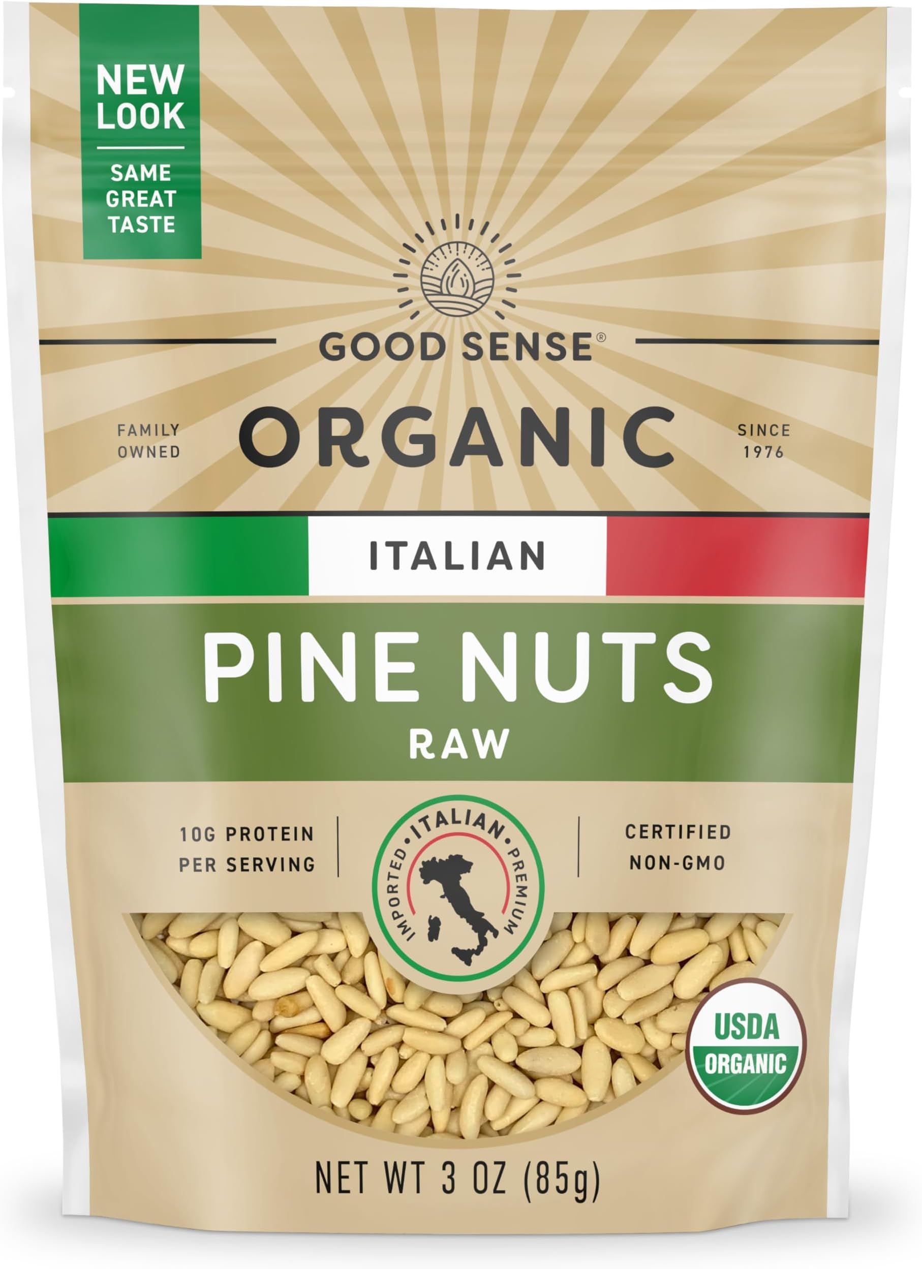Organic Italian Pine Nuts, 3oz, Non GMO, Plant Protein