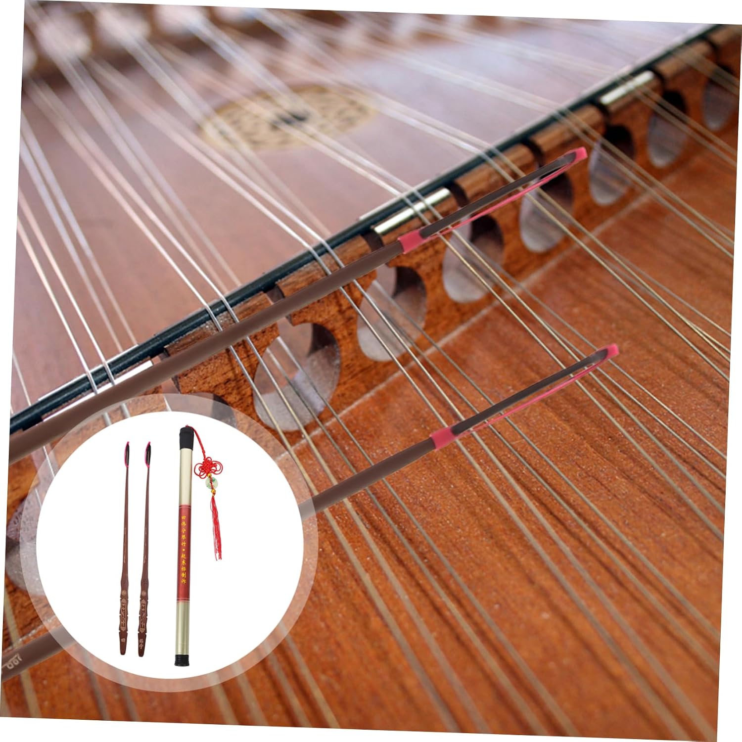2pcs Ebony Head Piano Bamboo Key Jean Professional Dulcimer Musical Instrument Accessories Music Accessory Supplies