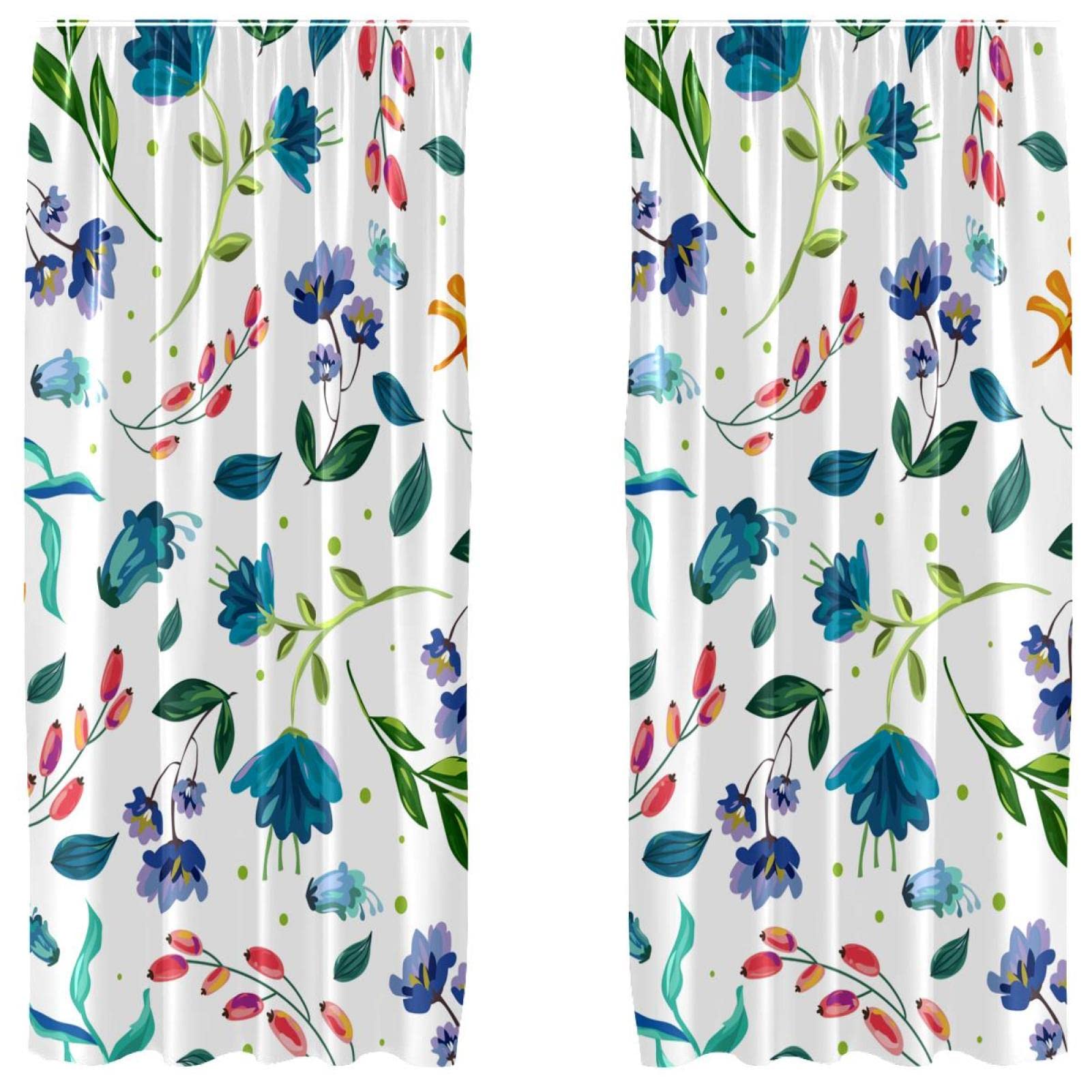 Rideaux chambre à coucher occultants 140x213 cm à motif floral isolant
