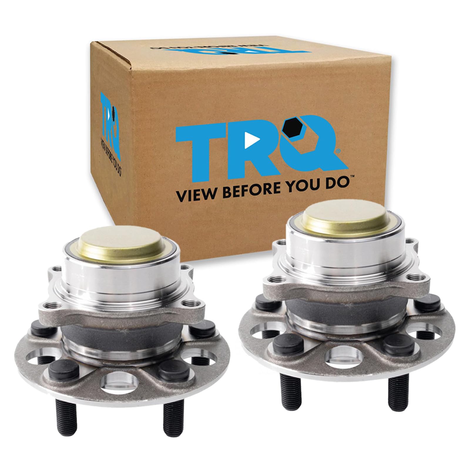 TRQ Rear Left and Right Wheel Bearing and Hub Assembly Set 2 Piece