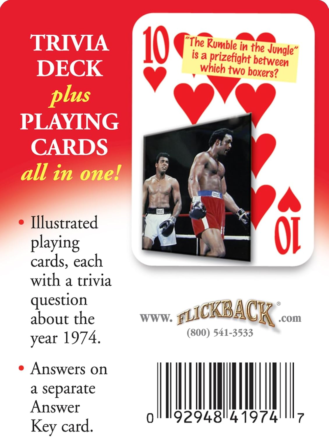 Flickback 1974 Trivia Playing Cards: Birthday or Anniversary Cards