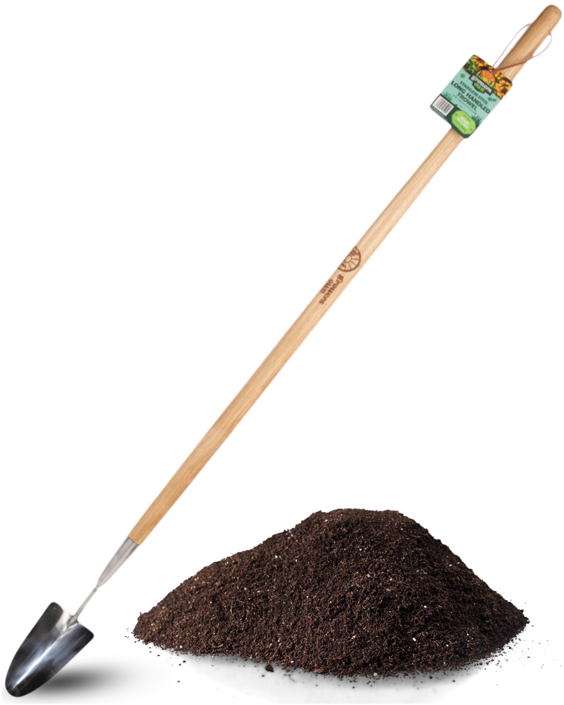Growers Own Stainless Steel Long Handled Garden Trowel โ Heavy Duty Planting Tool for Digging & Transplanting. Comfortable Ashwood Handle. Durable Garden Tool for Beginners & Professional Growers